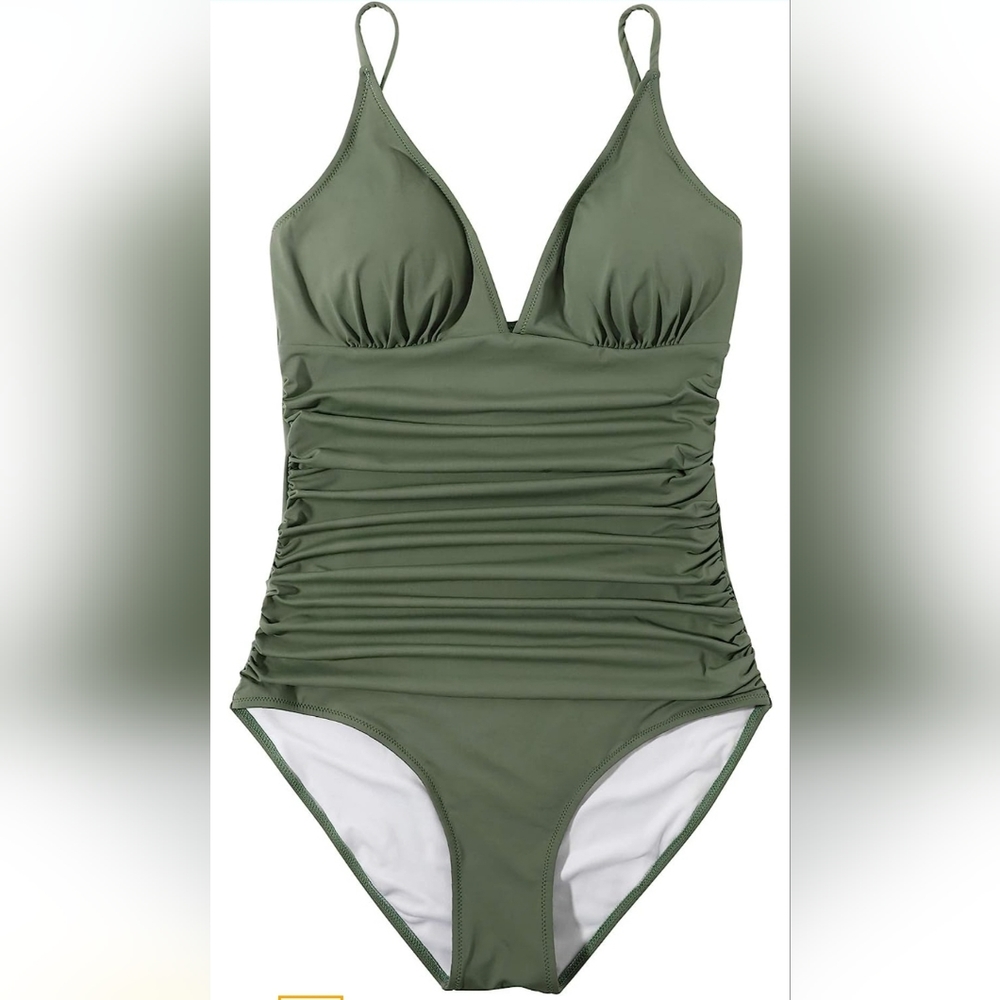 New Without Tags, One piece, Olive Green Size Medium Swimsuit - Picture 2 of 5